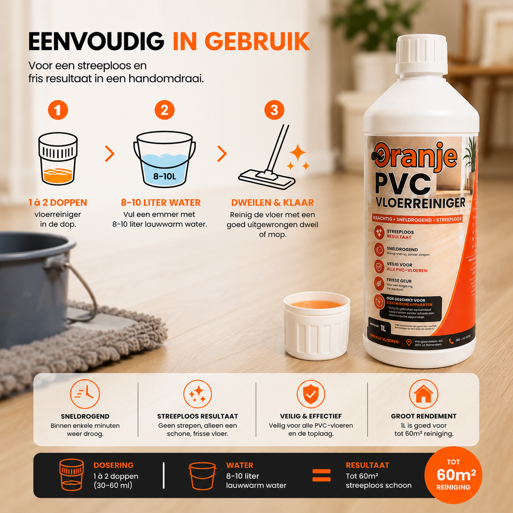 Oranje PVC Vloerreiniger
