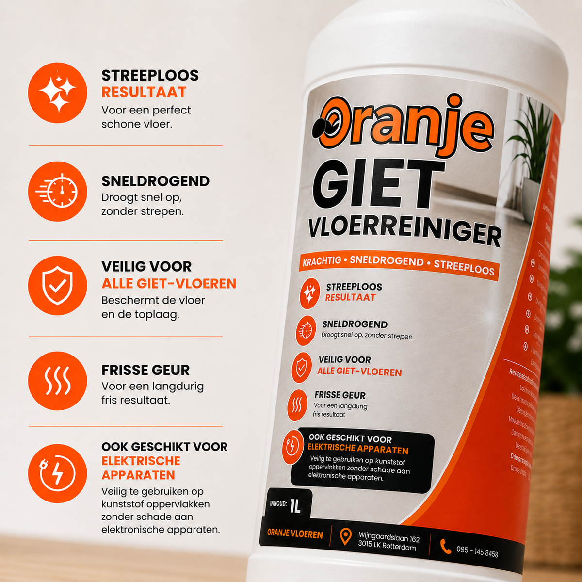 Oranje Giet Vloerreiniger